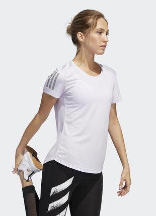 Стильная лавандовая спортивная футболка для тренировок adidas running 36/s