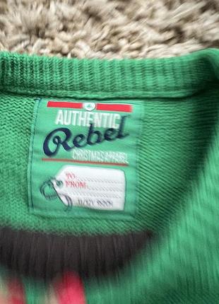 Новогодний свитер, кофта с оленем  rebel3 фото