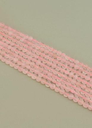 Нитка заготовка для бус браслетов  заготовка натуральный розовый кварц 38 см.  без замка