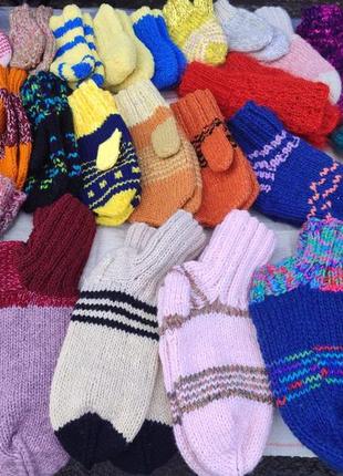 В'язані шкарпетки рукавички вовна різні ціна1 фото
