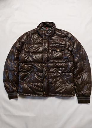 Пуховик moncler borrome giubbotto nylon down jacket shiny chocolate