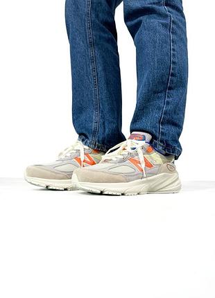 Кроссовки new balance 990 v6 beige/blue/orange8 фото