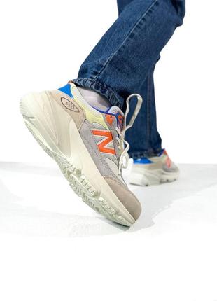 Кроссовки new balance 990 v6 beige/blue/orange6 фото