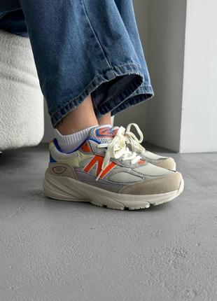 Кроссовки new balance 990 v6 beige/blue/orange2 фото