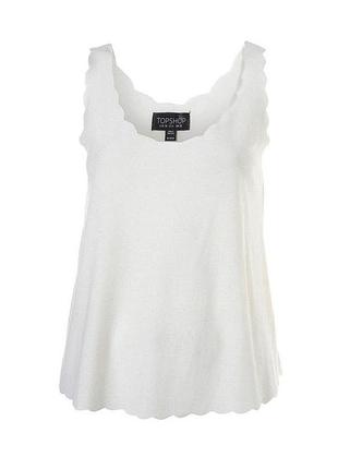 Топ майка topshop cream basic scallop vest