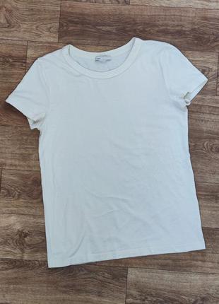 Базова бежева, кремова шовкова футболка h&m2 фото