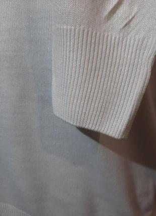 Базовый белый джемпер пуловер оверсайз4 фото