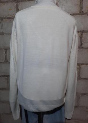 Базовый белый джемпер пуловер оверсайз8 фото