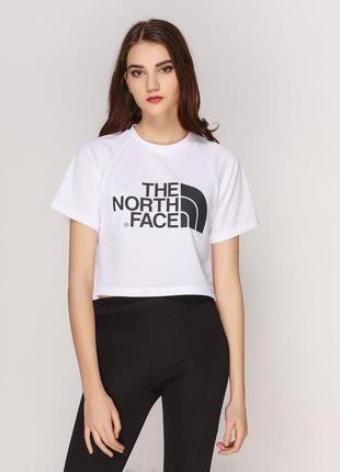 Стильна біла оригінальна спортивна футболка з принтом the north face