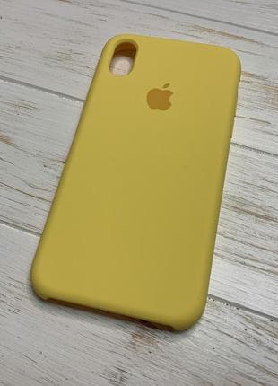 Силіконовий чохол silicone case для iphone xr жовтий yellow 4 (бампер)