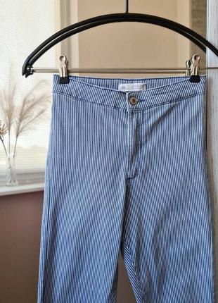 Високі стрейчеві джинси джегінси в смужку 🌺2 фото