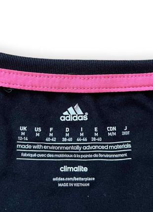 Футболка adidas black &amp; pink short sleeve climalite tee size medium4 фото