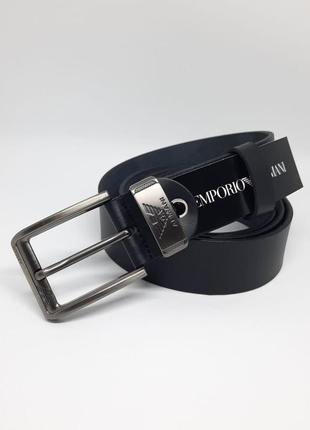 Чоловічий шкіряний ремінь. чорний ремінь з натуральної шкіри armani. подарунок чоловіку на день народження