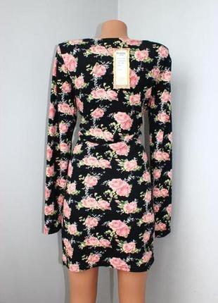 Стильное короткое платье туника в цветы с, м, л, 44-464 фото