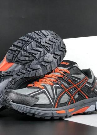 Мужские кроссовки asics gel-kahana 8 grey orange ассикс серого с оранжевым цветами