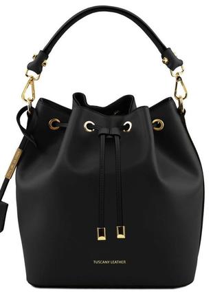 Женская сумка ведро кожаная tuscany vittoria tl141531 (черный)1 фото