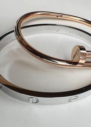 Браслет в стиле cartier love в золотом и в серебряном кольре медицинская сталь ювелирная сталь4 фото
