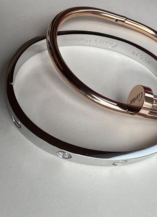 Браслет в стиле cartier love в золотом и в серебряном кольре медицинская сталь ювелирная сталь5 фото