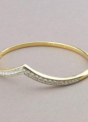 Оригинальный браслет   xuping не темнеет  фианит 17 см.  позолота-родий