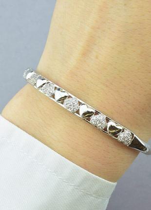 Оригинальный браслет   xuping не темнеет  фианит 17 см.  родий2 фото