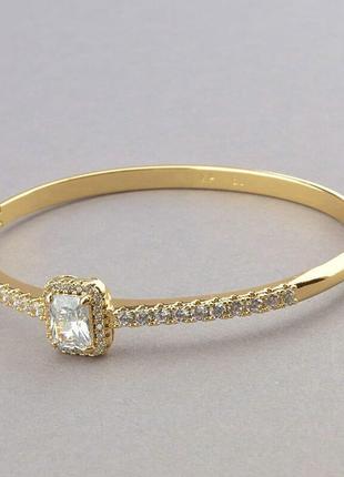 Оригинальный браслет   xuping не темнеет  фианит 18 см.  позолота 18к