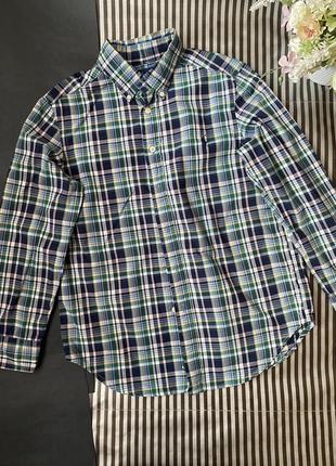 Рубашка хлопковая рубашка в клетку ralph lauren