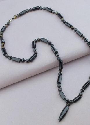 Бусы  агат 80 см.