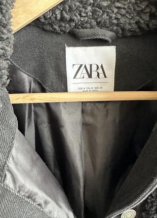 Шерпа, куртка тедди с джинсовыми вставками zara7 фото