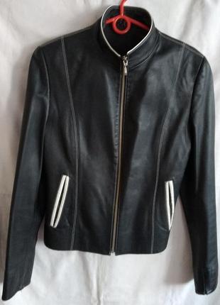 Куртка жіноча шкіряна leather company, italian style, розмір l.