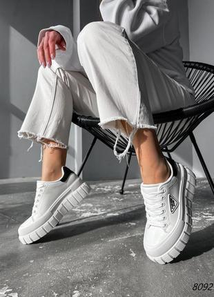 Белые кеды - кроссовки на высокой подошве4 фото