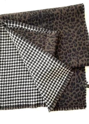 Шарф allsaints reversible leopard & houndstooth scarf2 фото