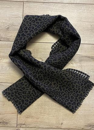 Шарф allsaints reversible leopard & houndstooth scarf6 фото