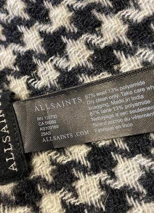 Шарф allsaints reversible leopard & houndstooth scarf7 фото