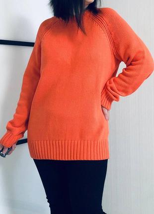 Яркий свитер в цвете мандарин3 фото