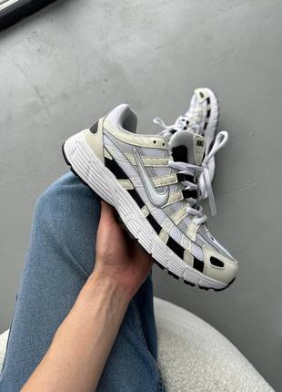 Кроссовки nike p-6000 white/beige/black