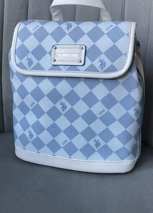 Женский рюкзак u.s. polo assn. diamond signature backpack свет синий