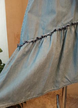 Натуральна охлаждающая юбка, волан, ламбада, лиоцелл, тенсел, на лето, жару, ассиметрия, kappahl8 фото