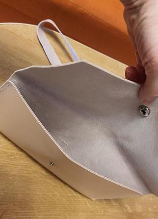 Елегантна сумочка-гаманець ніжного кольору з натуральної шкіри2 фото