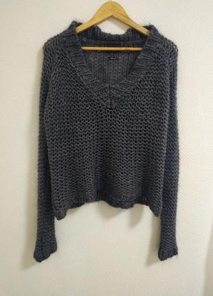 Светр в'язаний zara knit з пряжі  italian yarn. крупка в'язка