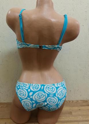 Распродажа купальник женский раздельный бело голубой на толстом пушапе6 фото