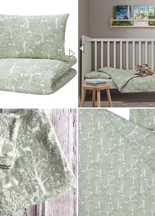 Постіль дитяча ikea trolldom принт лісових звірів