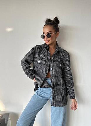 Хітова кашемірова тепла сорочка у клітинку жіноча клітчата рубашка якісна