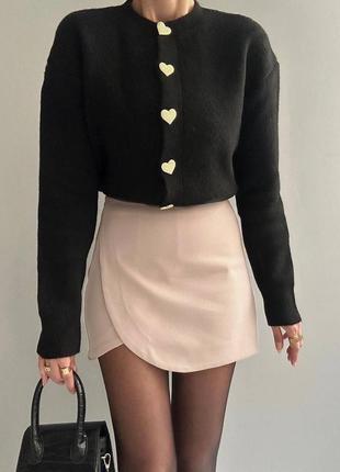Універсальна спідниця - шорти міні стильна на високій талії костюмна