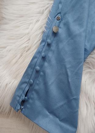 Облягаючі коттонові бриджі бріджі блакитні подовжені шорти4 фото