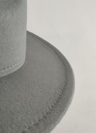 Шляпа фетровая федора серая, шляпа женская мужская3 фото
