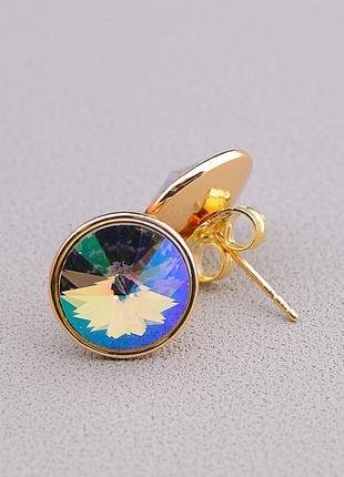 Серьги swarovski   из ювелирного сплава xuping не темнеет   позолота 18к