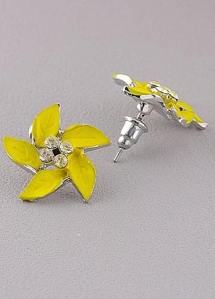 Серьги оригинальные сережки стильные fashion  эмаль бижутерный сплав5,52 г.