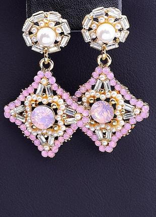 Серьги оригинальные сережки стильные fashion  сrystal бижутерный сплав17,1 г.1 фото