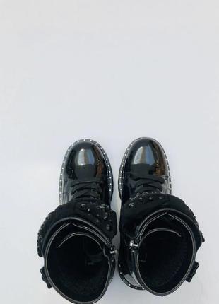 Черные ботинки из лакированной кожи liu jo3 фото