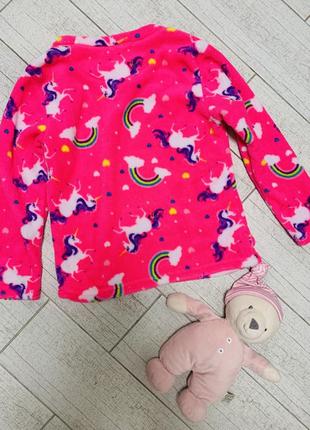 Яркая мягкая стильная пижамная кофточка с единорогом для сна на девочку 8-9 лет7 фото